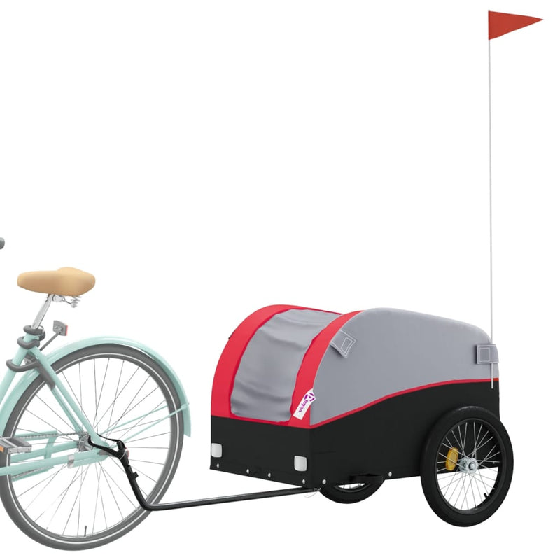 Load image into Gallery viewer, Vidaxl fietstrailer 45 kg ijzer zwart en rood
