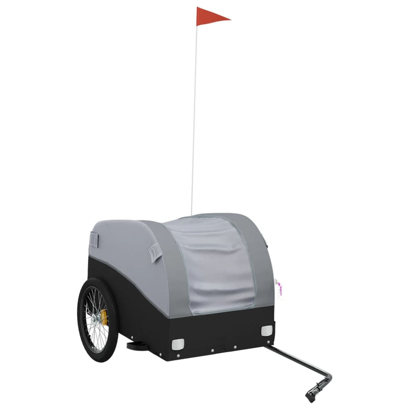 Load image into Gallery viewer, Vidaxl fietstrailer 45 kg ijzer zwart en grijs
