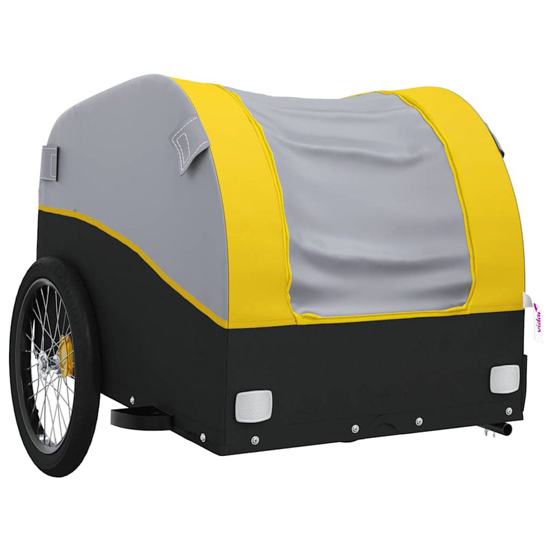 Load image into Gallery viewer, Vidaxl fietstrailer 45 kg ijzer zwart en geel
