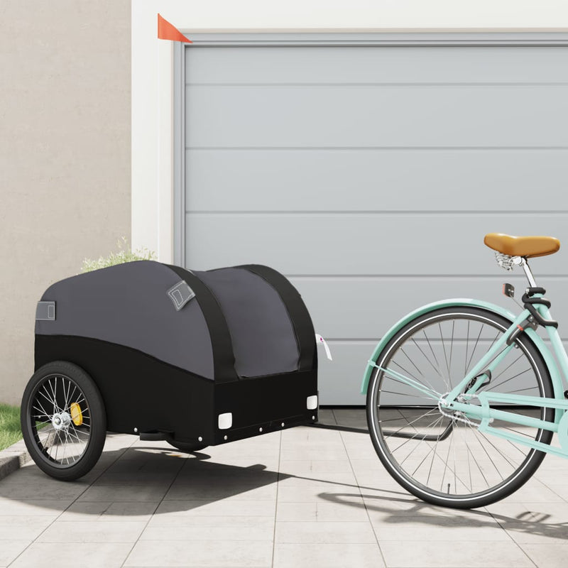 Load image into Gallery viewer, Vidaxl fietstrailer 45 kg ijzer zwart
