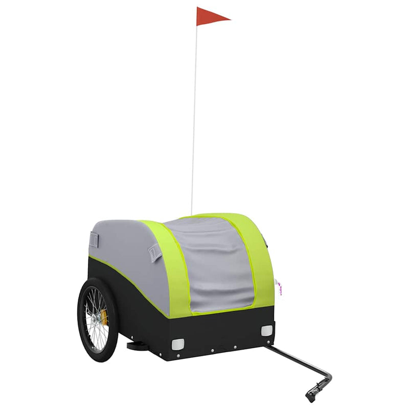Load image into Gallery viewer, Vidaxl fietstrailer 45 kg ijzer zwart en groen
