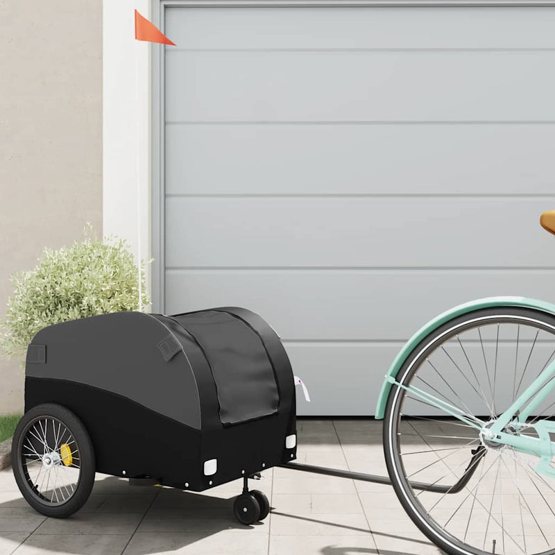 Load image into Gallery viewer, Vidaxl fietstrailer 30 kg ijzer zwart
