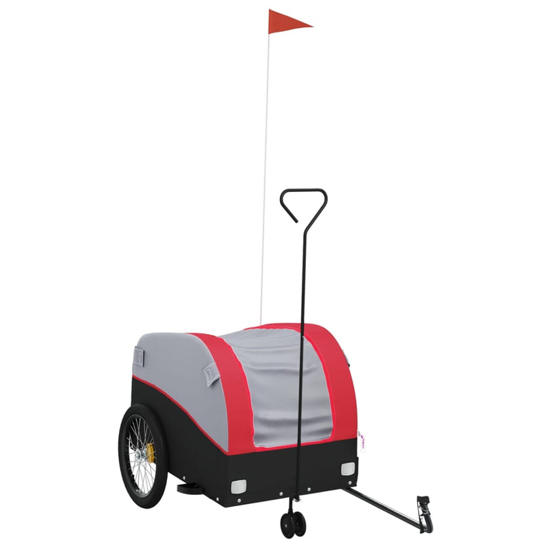 Load image into Gallery viewer, Vidaxl fietstrailer 45 kg ijzer zwart en rood
