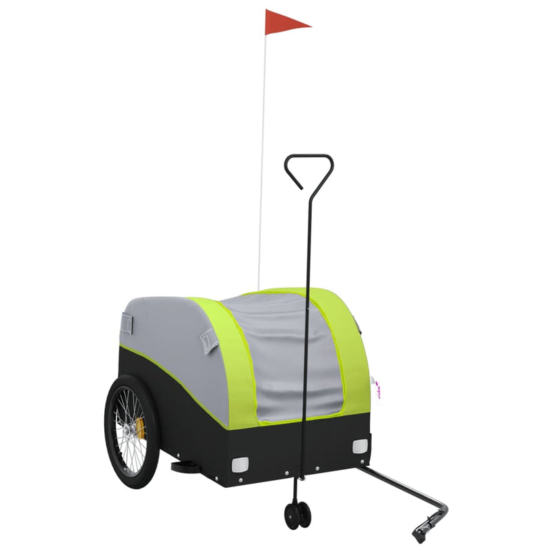Load image into Gallery viewer, Vidaxl fietstrailer 45 kg ijzer zwart en groen
