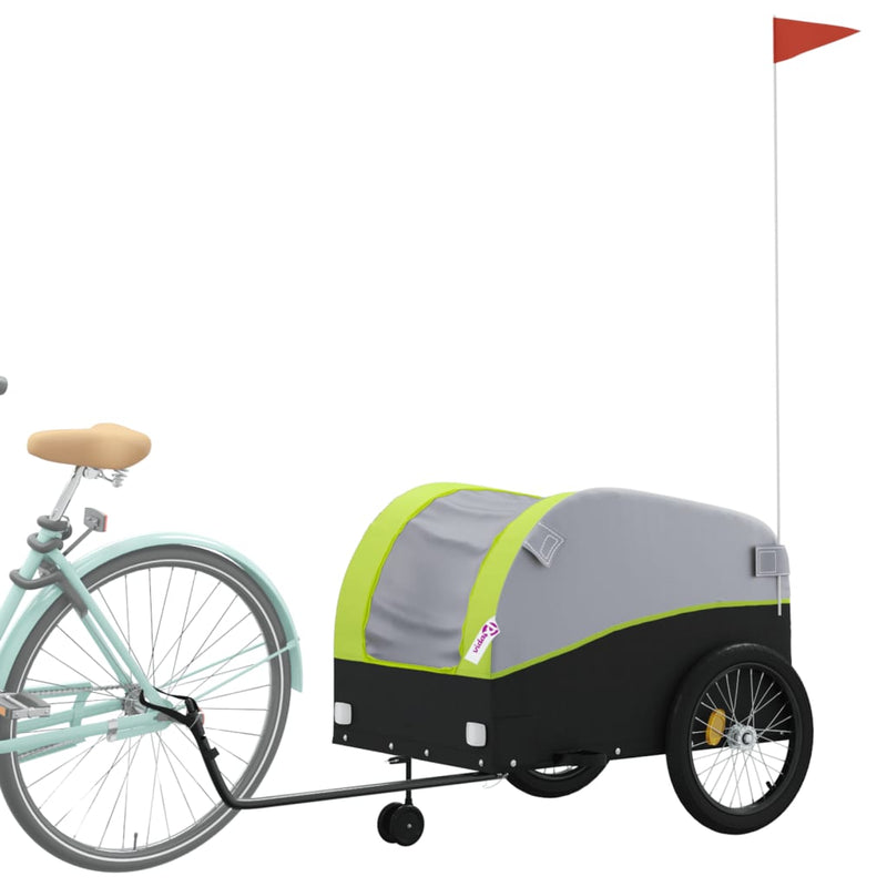 Load image into Gallery viewer, Vidaxl fietstrailer 45 kg ijzer zwart en groen
