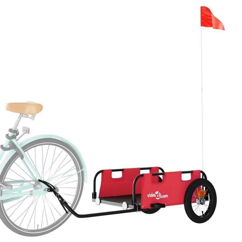 Load image into Gallery viewer, Vidaxl fietstrailer oxford stof en ijzer rood
