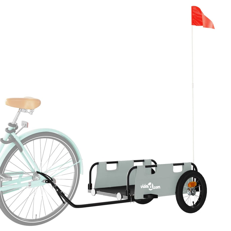Load image into Gallery viewer, Vidaxl fietstrailer oxford stof en ijzer grijs
