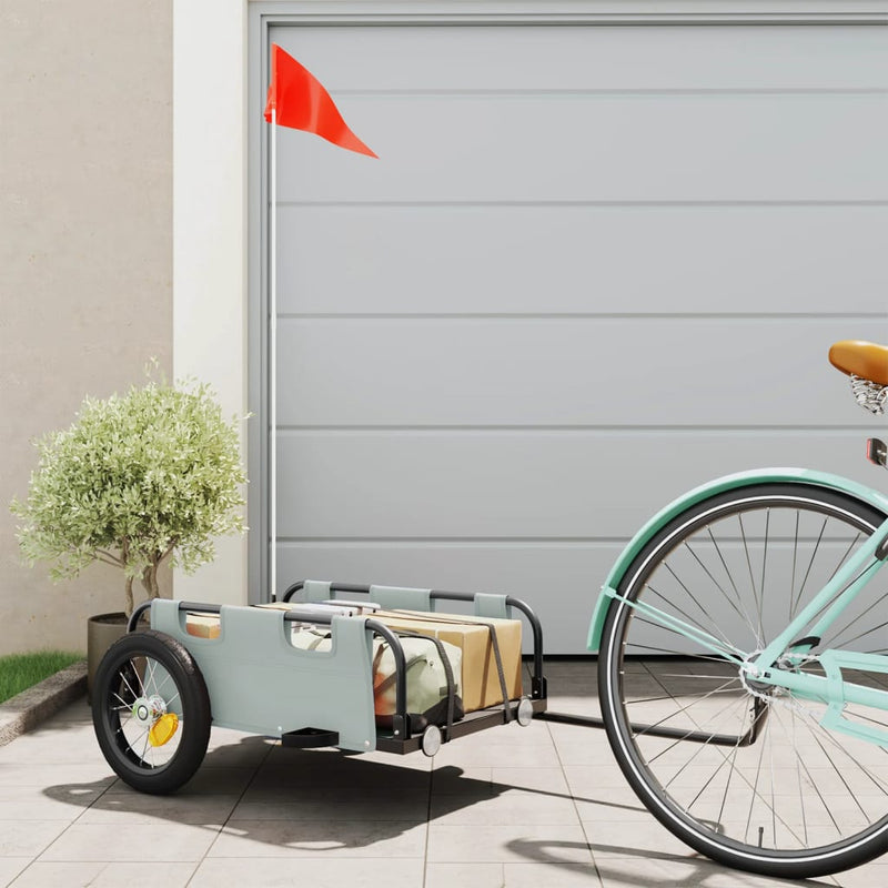 Load image into Gallery viewer, Vidaxl fietstrailer oxford stof en ijzer grijs

