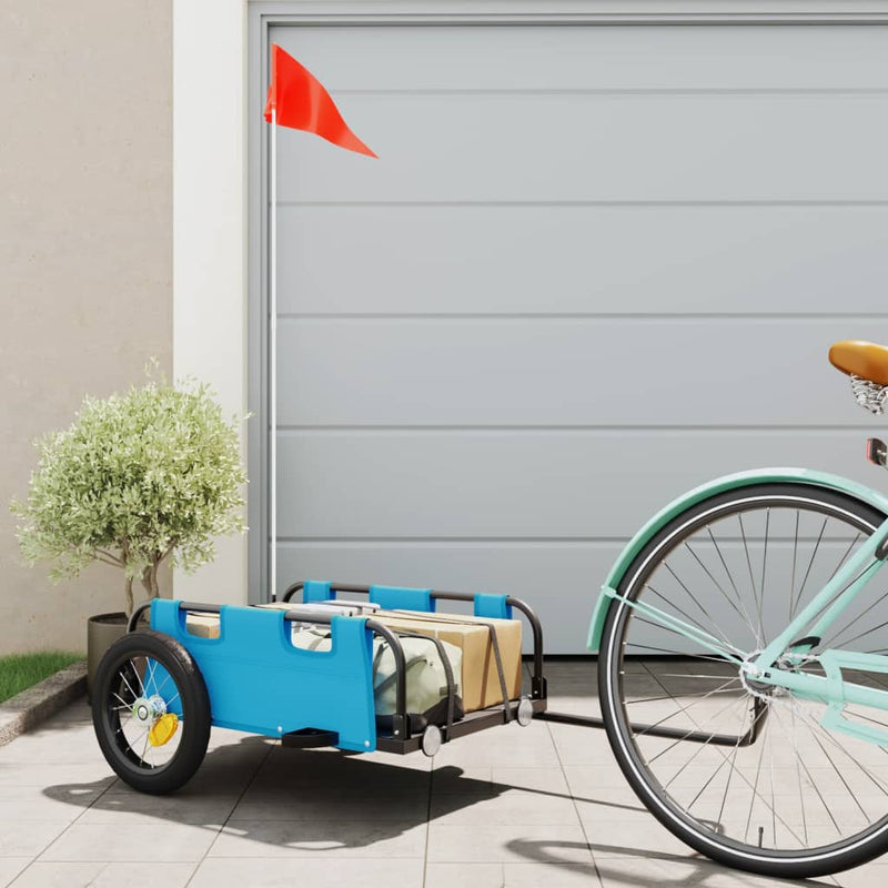 Load image into Gallery viewer, Vidaxl fietstrailer oxford stof en ijzer blauw
