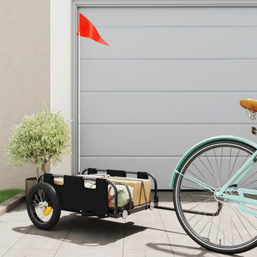 Vidaxl fietstrailer oxford stof en ijzer zwart