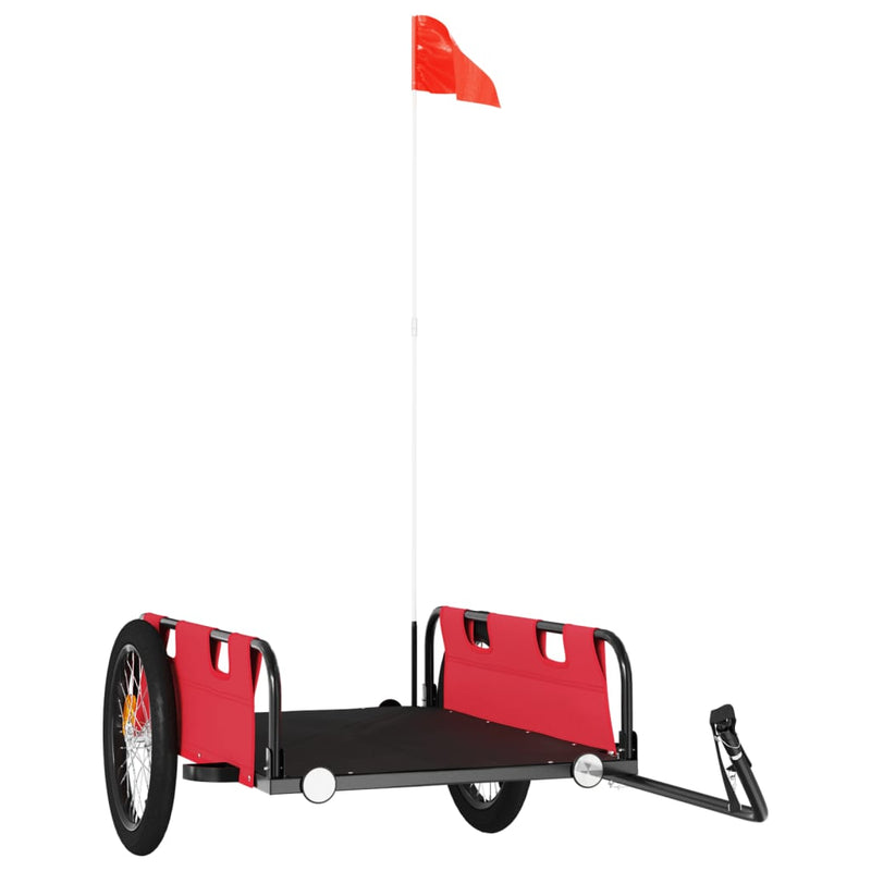 Load image into Gallery viewer, Vidaxl fietstrailer oxford stof en ijzer rood
