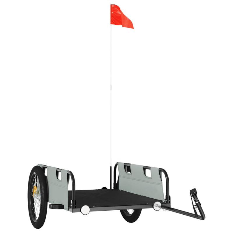 Load image into Gallery viewer, Vidaxl fietstrailer oxford stof en ijzer grijs
