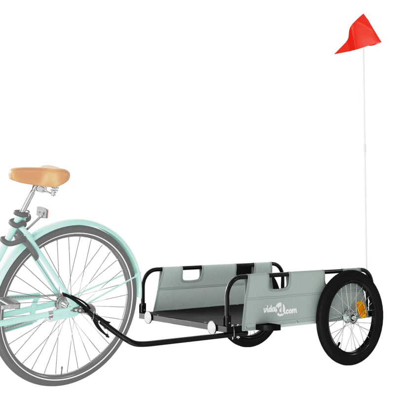 Load image into Gallery viewer, Vidaxl fietstrailer oxford stof en ijzer grijs
