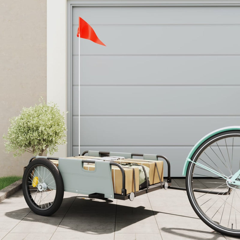 Load image into Gallery viewer, Vidaxl fietstrailer oxford stof en ijzer grijs
