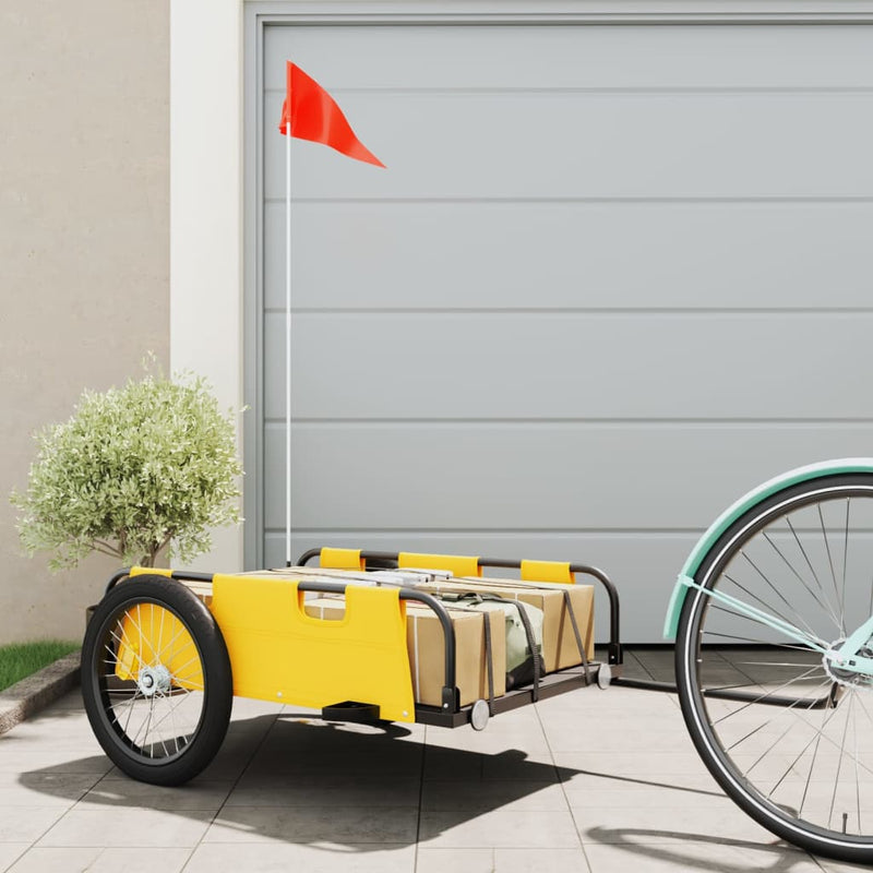 Load image into Gallery viewer, Vidaxl fietstrailer oxford stof en ijzer geel
