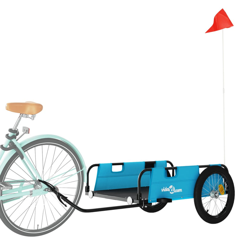 Load image into Gallery viewer, Vidaxl fietstrailer oxford stof en ijzer blauw
