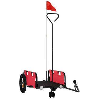 Vidaxl fietstrailer oxford stof en ijzer rood