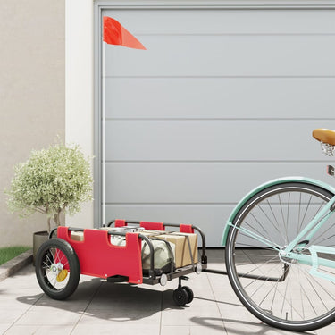 Vidaxl fietstrailer oxford stof en ijzer rood