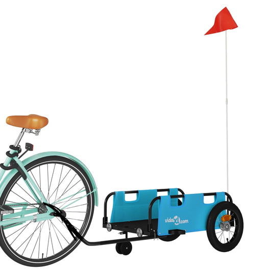 Vidaxl fietstrailer oxford stof en ijzer blauw