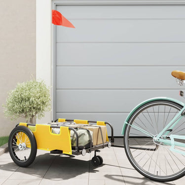Vidaxl fietstrailer oxford stof en ijzer geel
