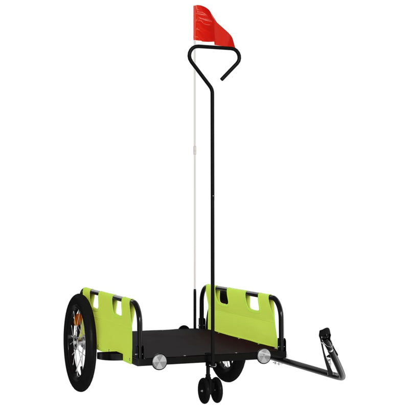 Load image into Gallery viewer, Vidaxl fietstrailer oxford stof en ijzer groen
