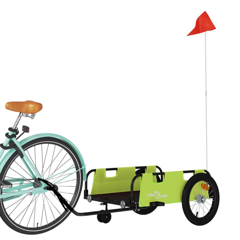 Load image into Gallery viewer, Vidaxl fietstrailer oxford stof en ijzer groen
