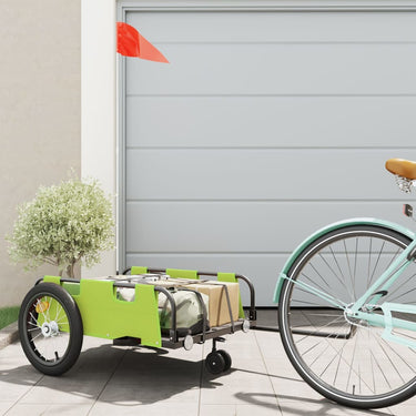 Vidaxl fietstrailer oxford stof en ijzer groen