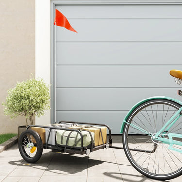 Vidaxl fietstrailer 122x53x31 cm ijzer zwart