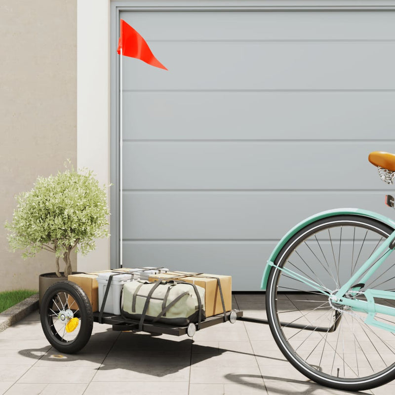 Load image into Gallery viewer, Vidaxl fietstrailer 122x53x28 cm ijzer zwart
