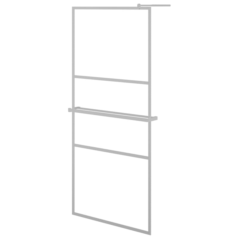 Load image into Gallery viewer, VidaXL Inloopdouchewand met schap 100x195 cm ESG-glas aluminium chroom
