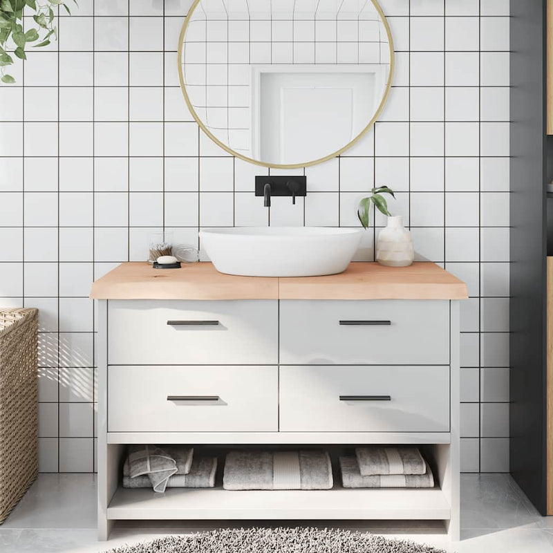 Load image into Gallery viewer, Vidaxl wastafelblad 120x60x(2-6) cm onbehandeld massief hout
