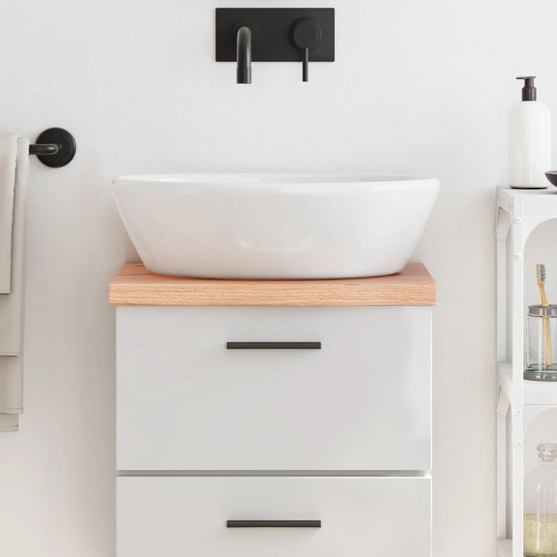 Load image into Gallery viewer, Vidaxl wastafelblad 40x30x(2-4) cm behandeld massief hout lichtbruin
