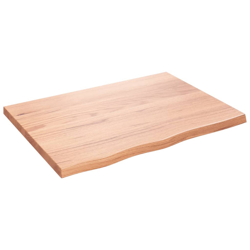 Load image into Gallery viewer, Vidaxl wastafelblad 80x60x(2-4) cm behandeld massief hout lichtbruin
