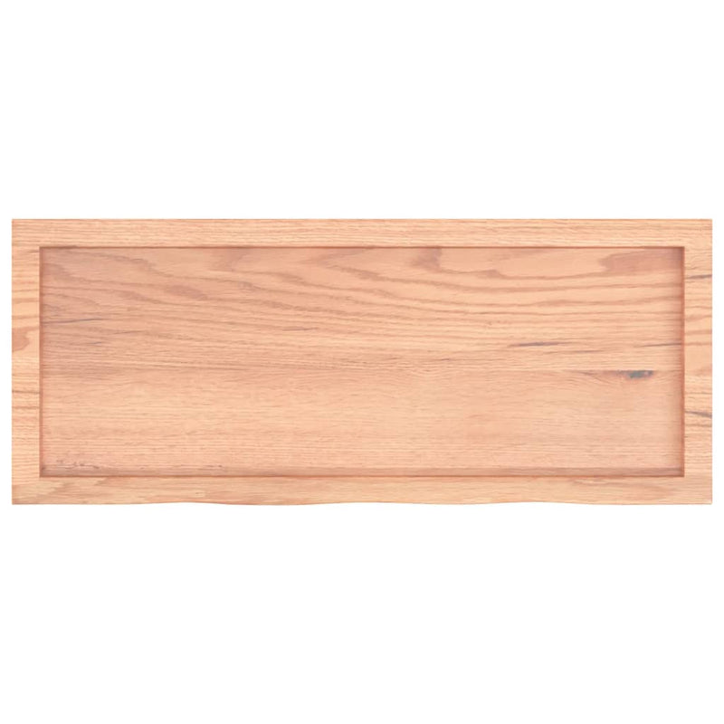 Load image into Gallery viewer, Vidaxl wastafelblad 100x40x(2-4) cm behandeld massief hout lichtbruin
