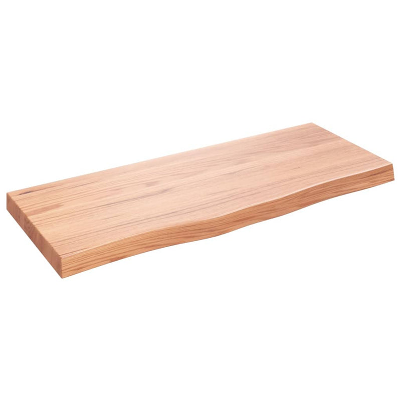 Load image into Gallery viewer, Vidaxl wastafelblad 100x40x(2-6) cm behandeld massief hout lichtbruin
