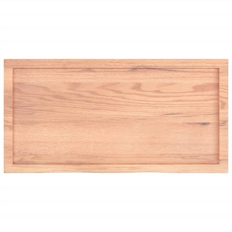 Load image into Gallery viewer, Vidaxl wastafelblad 100x50x(2-4) cm behandeld massief hout lichtbruin
