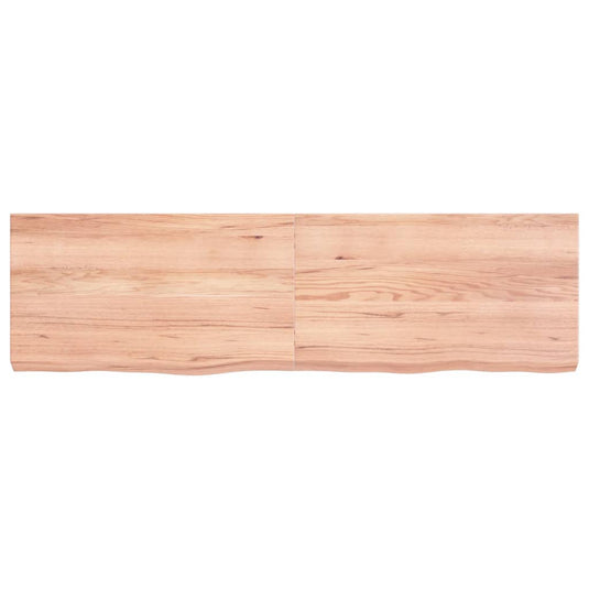 Vidaxl wastafelblad 140x40x(2-6) cm behandeld massief hout lichtbruin