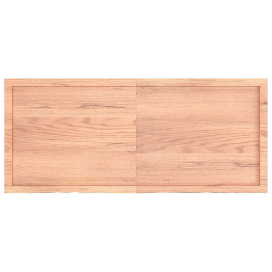 Vidaxl wastafelblad 140x60x(2-4) cm behandeld massief hout lichtbruin