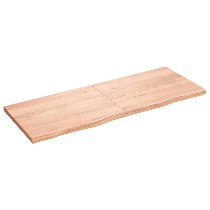 Load image into Gallery viewer, Vidaxl wastafelblad 160x60x(2-4) cm behandeld massief hout lichtbruin
