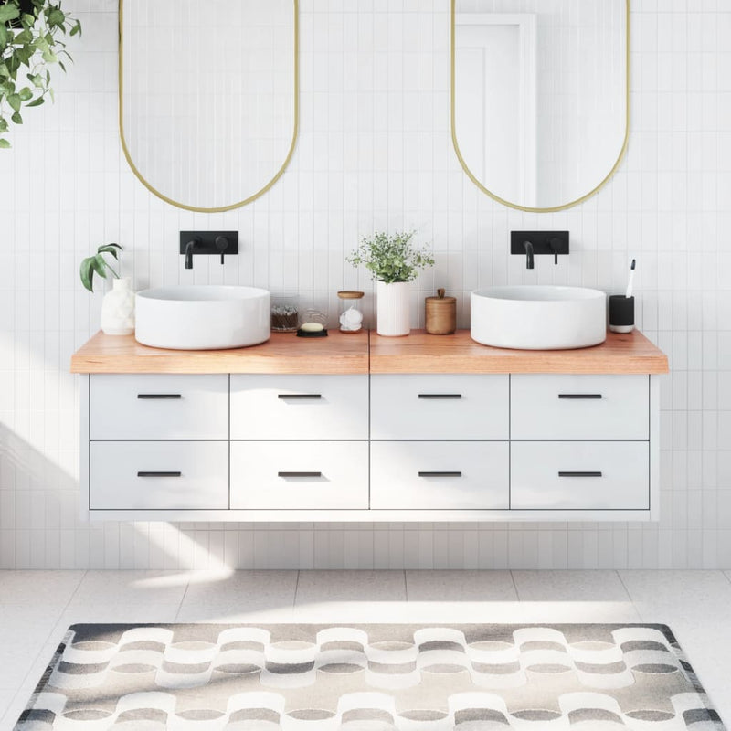 Load image into Gallery viewer, Vidaxl wastafelblad 180x50x(2-6) cm behandeld massief hout lichtbruin
