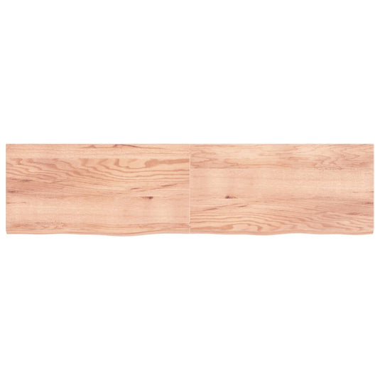 Vidaxl wastafelblad 200x50x(2-4) cm behandeld massief hout lichtbruin