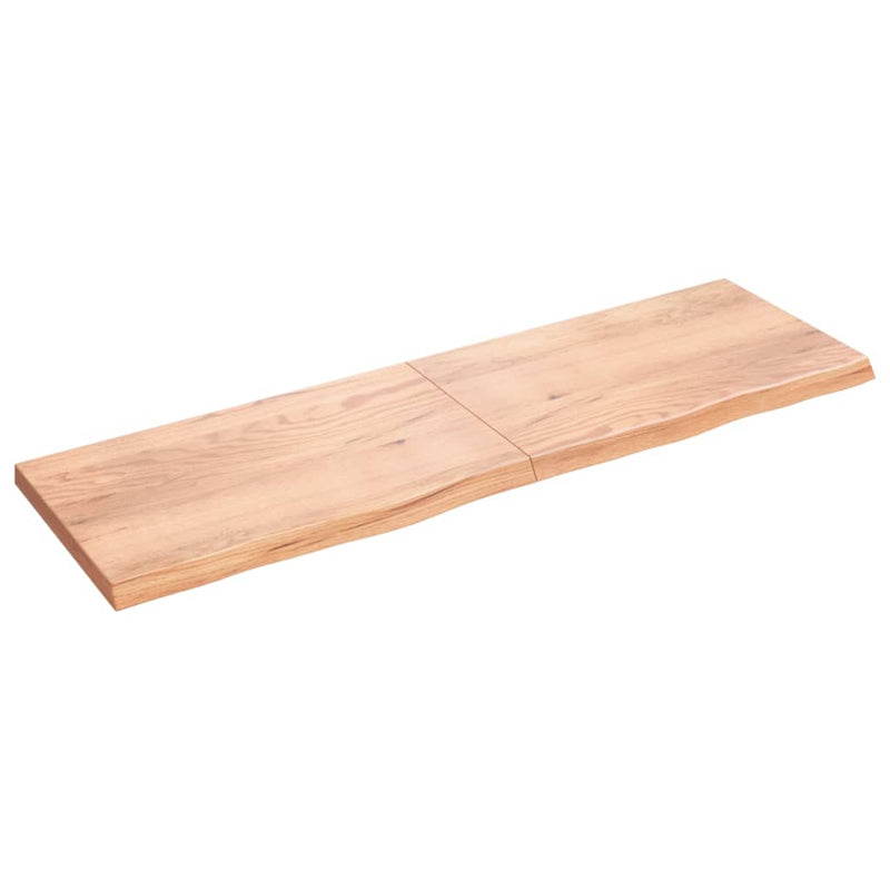 Load image into Gallery viewer, Vidaxl wastafelblad 200x60x(2-6) cm behandeld massief hout lichtbruin

