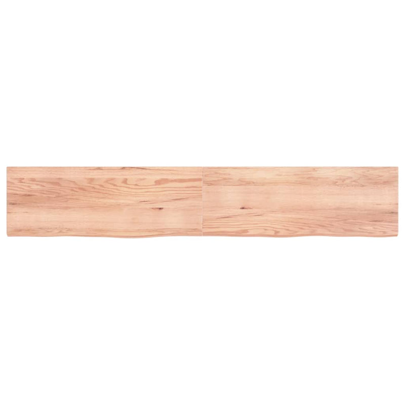 Load image into Gallery viewer, Vidaxl wastafelblad 220x40x(2-4) cm behandeld massief hout lichtbruin
