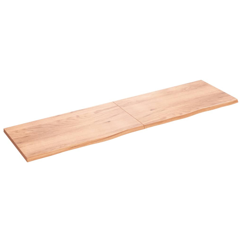 Load image into Gallery viewer, Vidaxl wastafelblad 220x60x(2-4) cm behandeld massief hout lichtbruin
