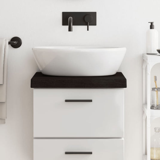 Vidaxl wastafelblad 40x30x(2-6) cm behandeld massief hout donkerbruin