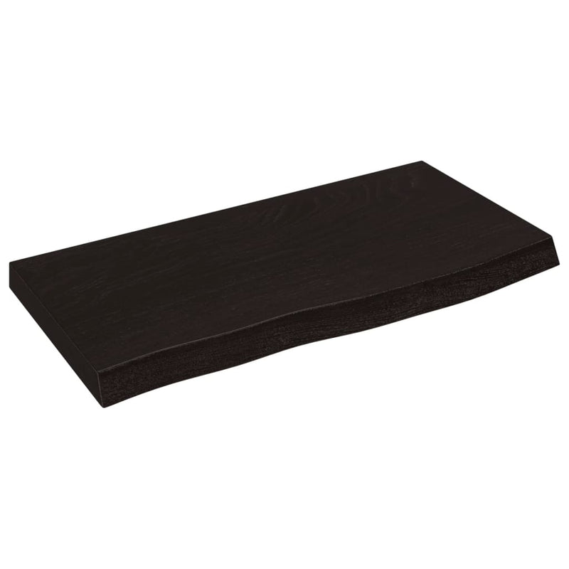 Load image into Gallery viewer, Vidaxl wastafelblad 60x30x(2-4) cm behandeld massief hout donkerbruin
