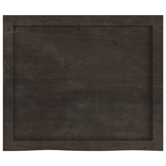 Vidaxl wastafelblad 60x50x(2-4) cm behandeld massief hout donkerbruin