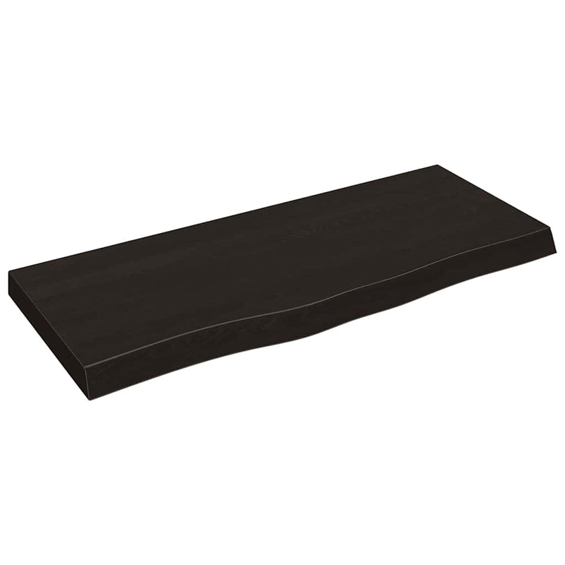 Load image into Gallery viewer, Vidaxl wastafelblad 100x40x(2-6) cm behandeld massief hout donkerbruin
