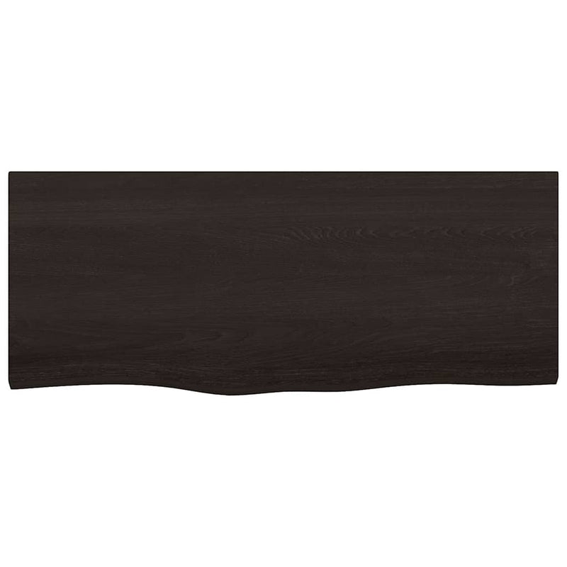 Load image into Gallery viewer, Vidaxl wastafelblad 100x40x(2-6) cm behandeld massief hout donkerbruin
