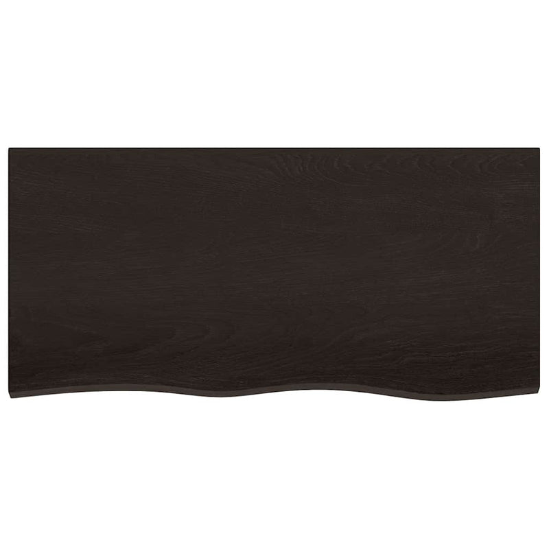 Afbeelding laden in galerijviewer, Vidaxl wastafelblad 100x50x2 cm behandeld massief hout donkerbruin
